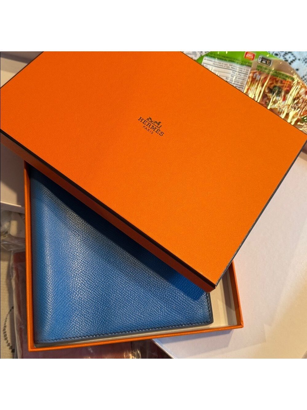 HERMES Agenda(BiG) PM Day Planner Notebook Cover Leather Blue